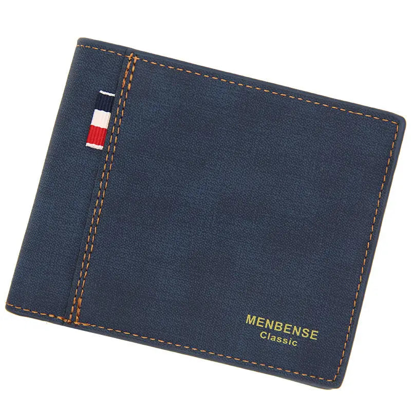 New Matte Men’s Wallet - Short & Multifunctional Design - Dark blue