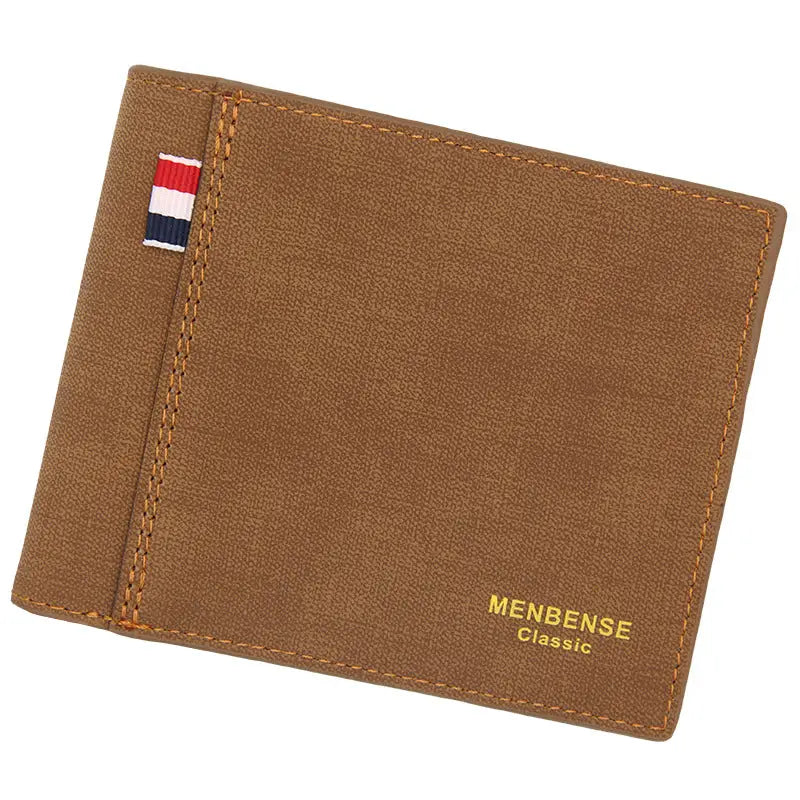 New Matte Men’s Wallet - Short & Multifunctional Design - Light coffee