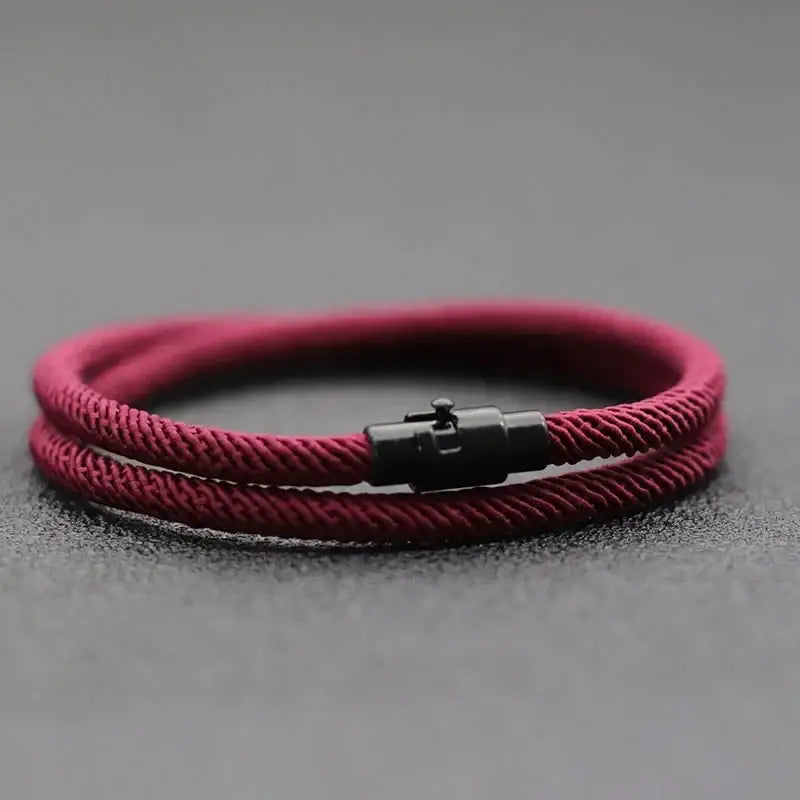 New Minimalist Men Rope Bracelet Double Layer Survival Braclet Homme Accessories Boyfriend Gift Magnet Buckle Pulsera