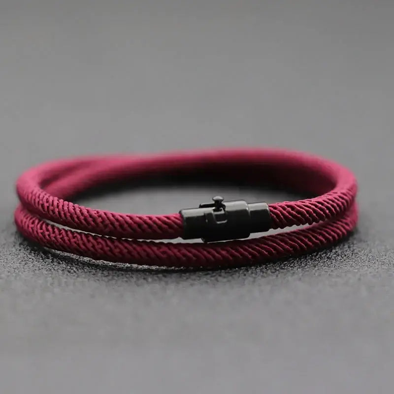 New Minimalist Men Rope Bracelet Double Layer Survival Braclet Homme Accessories Boyfriend Gift Magnet Buckle Pulsera