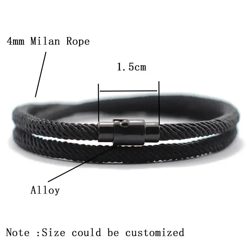 New Minimalist Men Rope Bracelet Double Layer Survival Braclet Homme Accessories Boyfriend Gift Magnet Buckle Pulsera