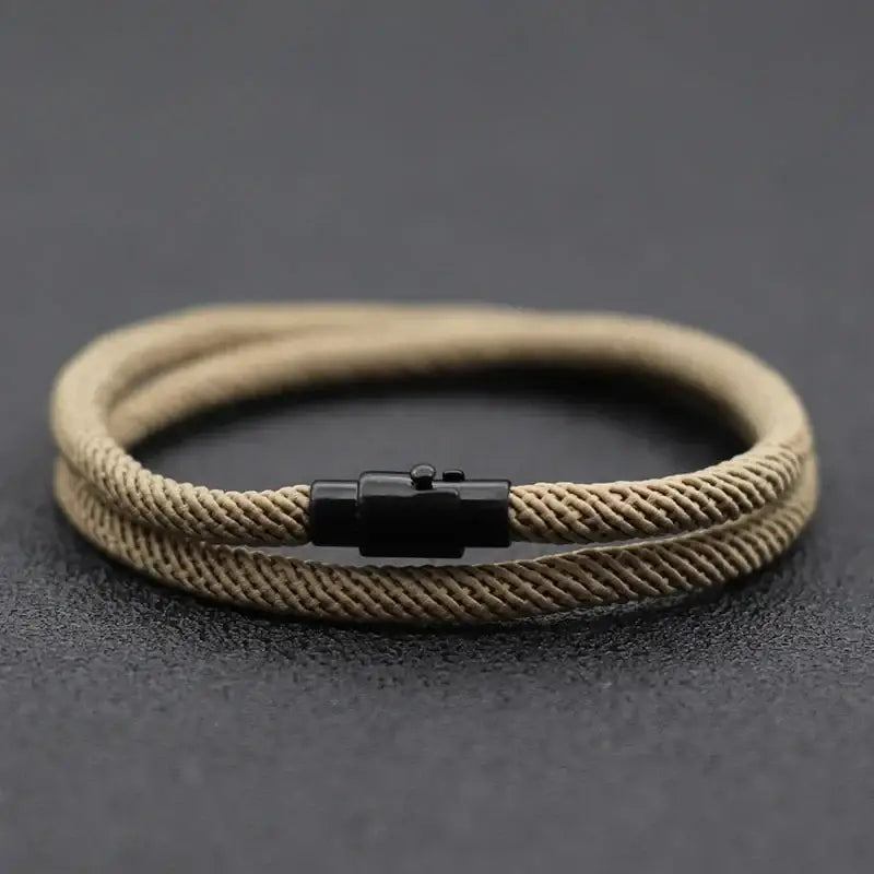 New Minimalist Men Rope Bracelet Double Layer Survival Braclet Homme Accessories Boyfriend Gift Magnet Buckle Pulsera