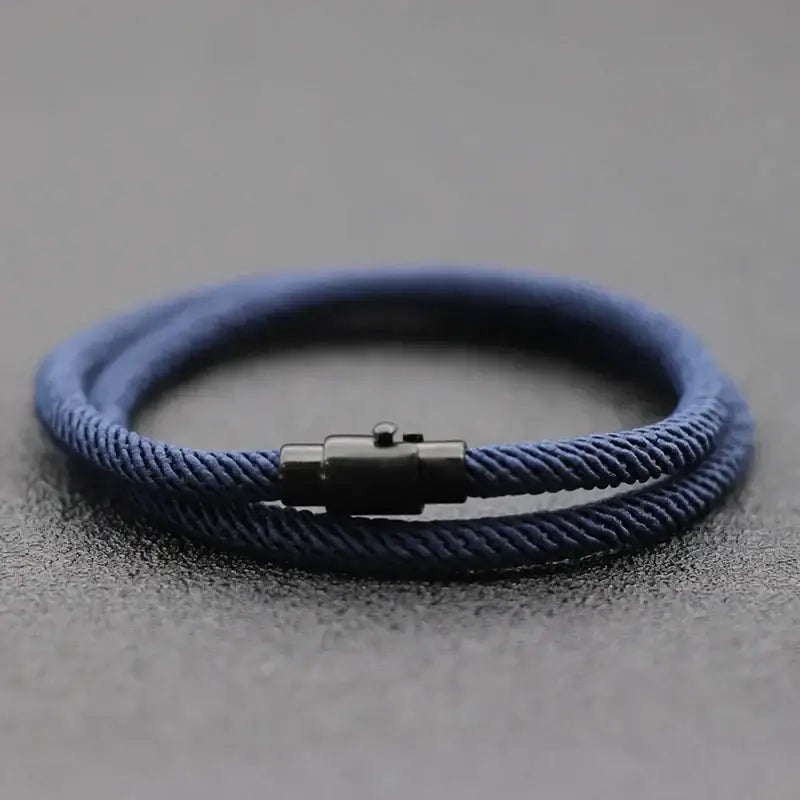 New Minimalist Men Rope Bracelet Double Layer Survival Braclet Homme Accessories Boyfriend Gift Magnet Buckle Pulsera