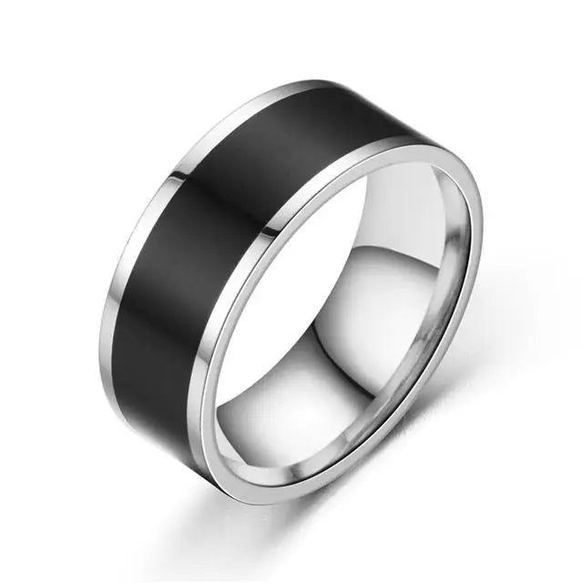 NFC Wearable Smart Ring for Mobile Phone Labeling - Black / 8