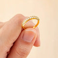 Nidin Fashion Luxury Gold Color Charm AAA Baguette Cubic Zirconia Wedding Rings for Women Zircon Party Adjustable