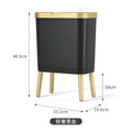 Nordic Style High Foot Trash Can for Home & Hotel - Black gold high foot Press