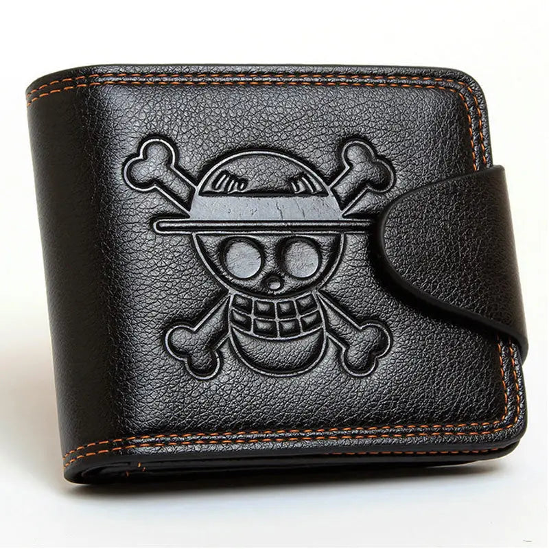 One Piece Anime Wallet - Luffy Skull Design (Short) - Black