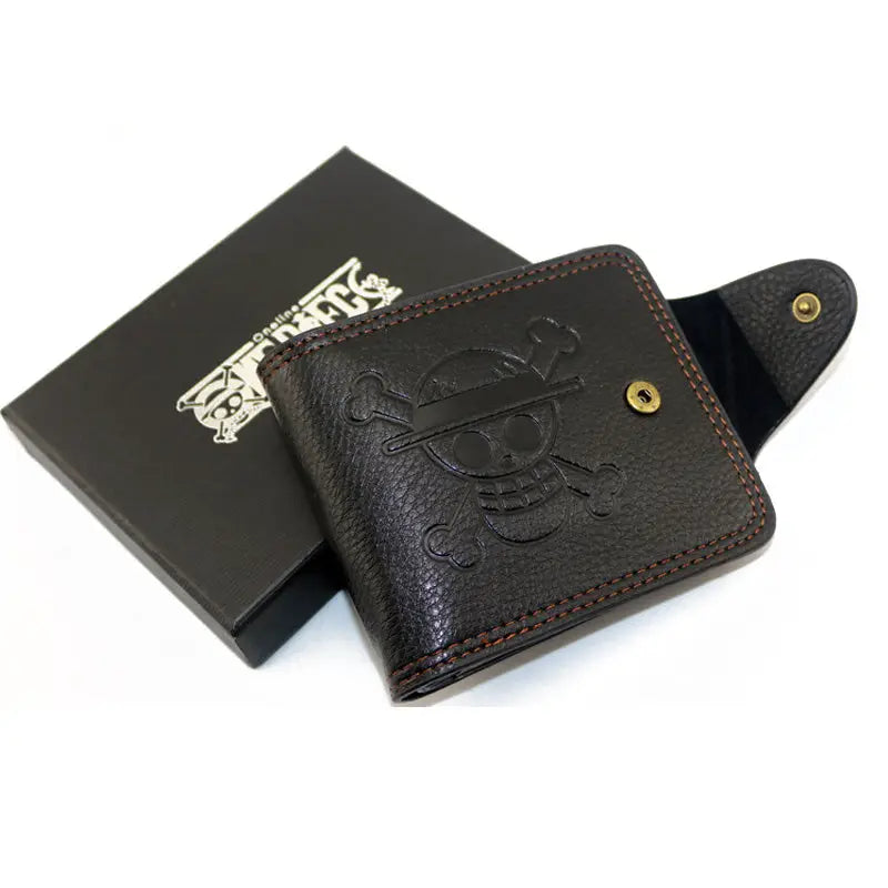 One Piece Anime Wallet - Luffy Skull Design (Short) - Black