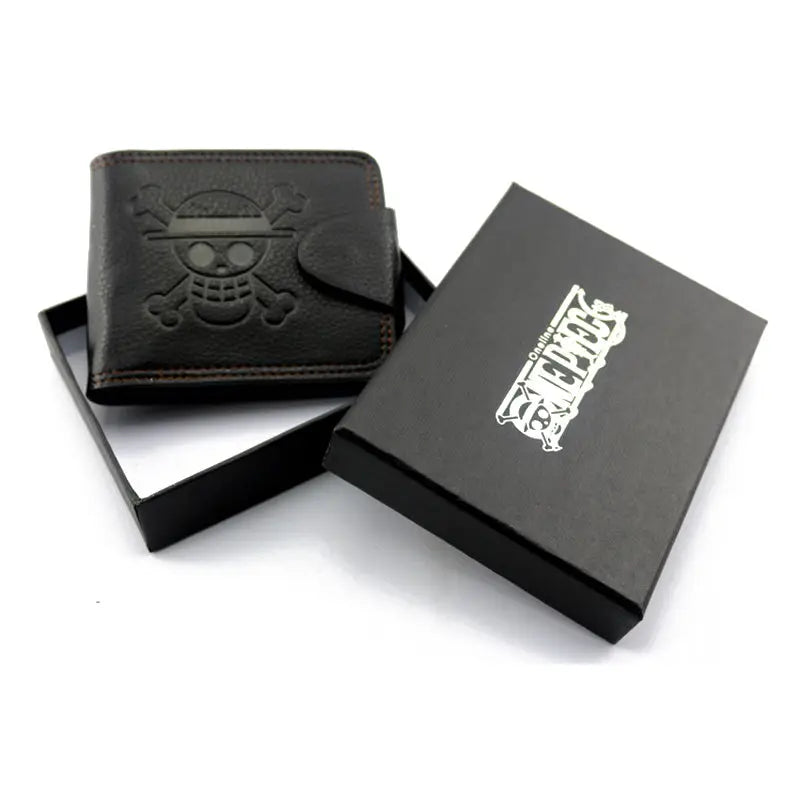 One Piece Anime Wallet - Luffy Skull Design (Short) - Black