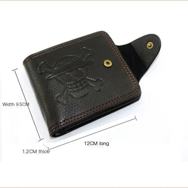 One Piece Anime Wallet - Luffy Skull Design (Short) - Black