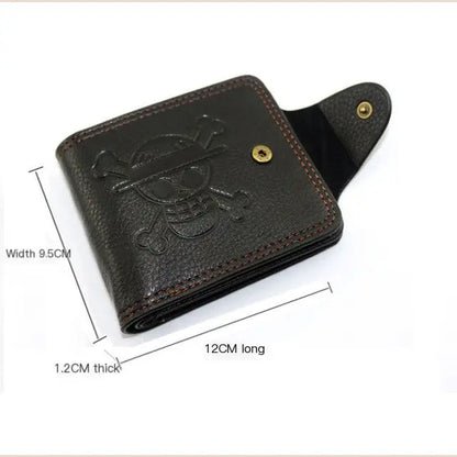 One Piece Anime Wallet - Luffy Skull Design (Short) - Black