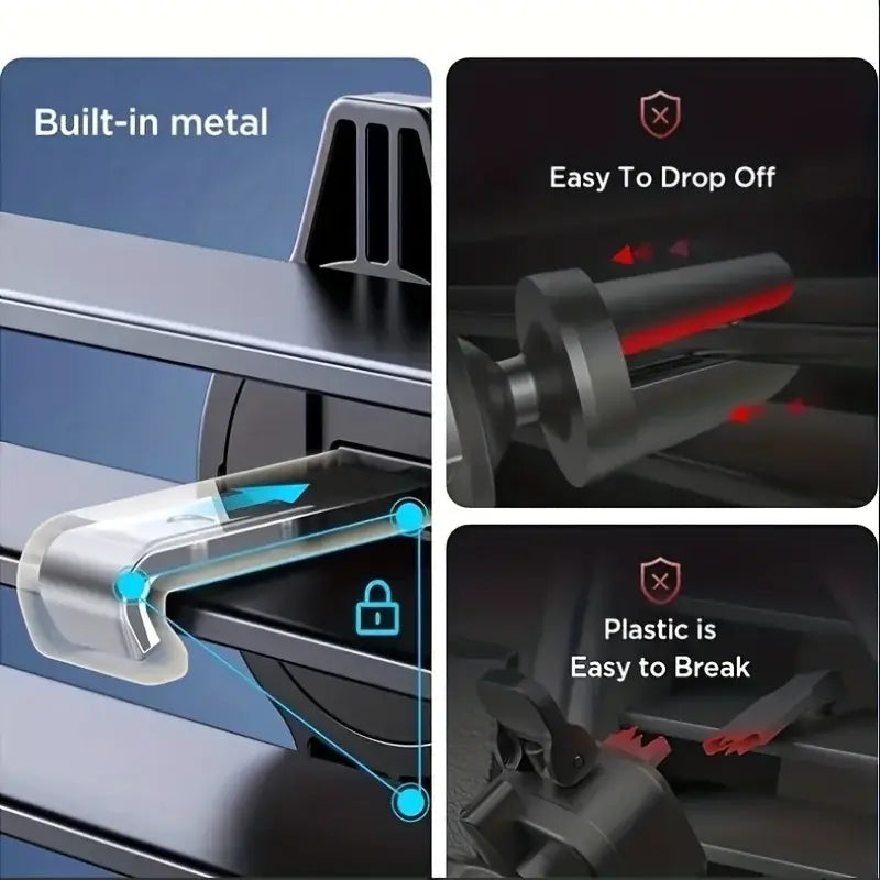 R&z - Phone Holder Car Air Vent Clip Mount Mobile Cell Stand Smartphone - black