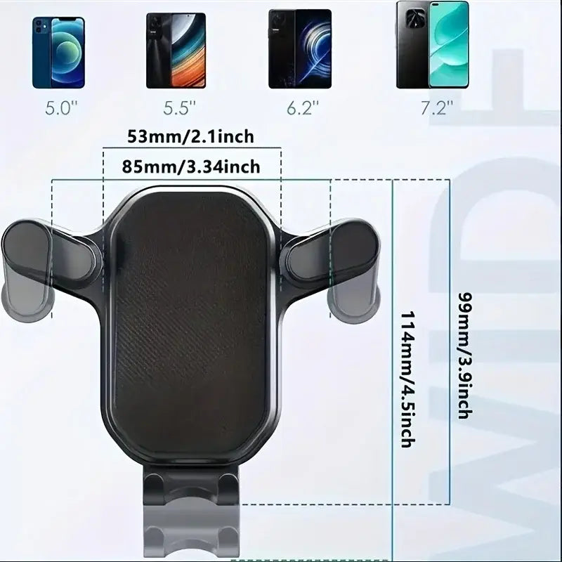 R&z - Phone Holder Car Air Vent Clip Mount Mobile Cell Stand Smartphone - black