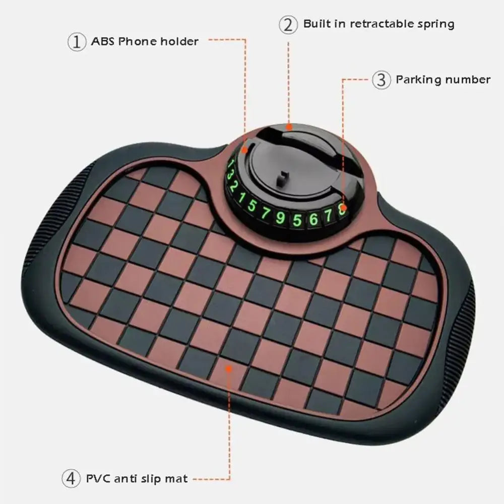 R&z - Phone Holder With Hide Parking Number Plate Interior Accessories
