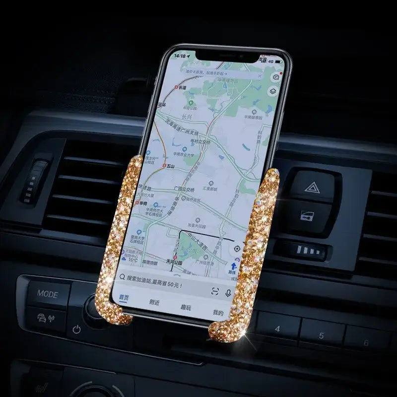 R&z - Phone Holder Women Diamond Crystal - champagne