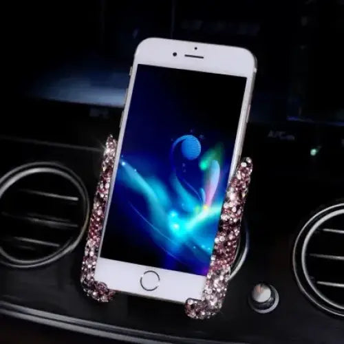 R&z - Phone Holder Women Diamond Crystal - Pink