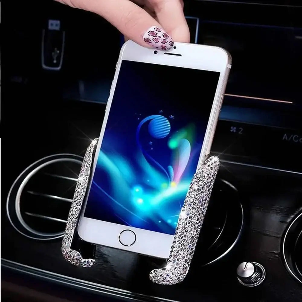 R&z - Phone Holder Women Diamond Crystal - WHITE