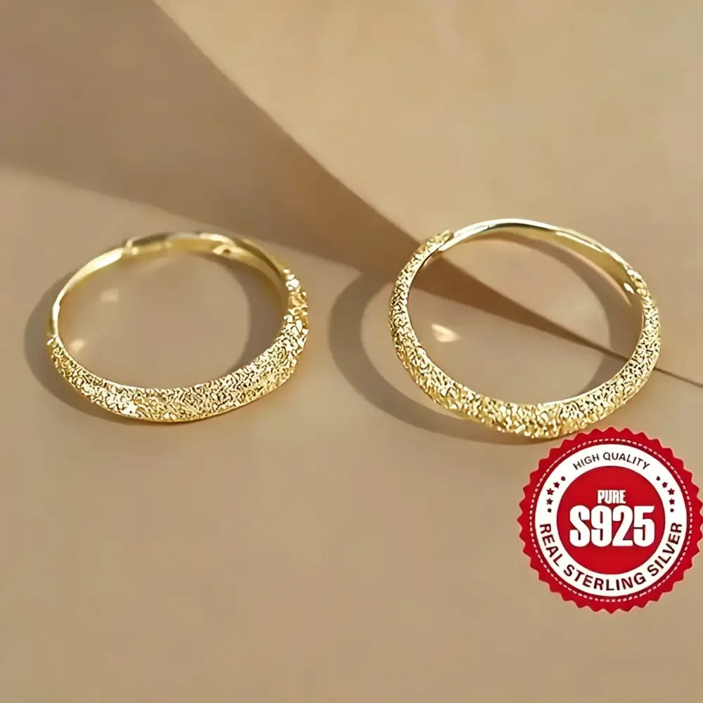 Pure Silvery Earrings For Women Frosted Sparkling Starry Circle Earrings Valentine’s Mother’s Jewelry Gifts - NS1409-1