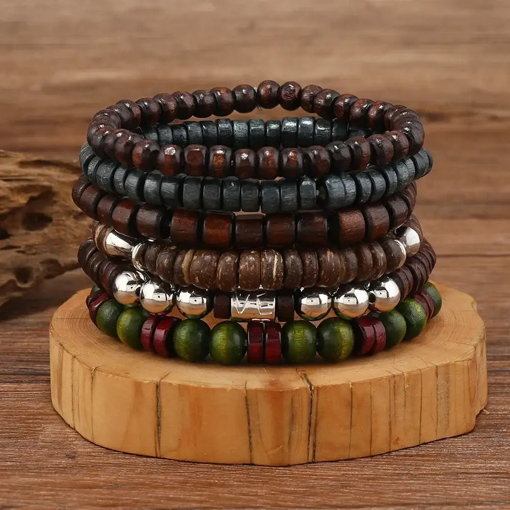 R&Z - 10 pcs Vintage Bohemia Men’s Bracelets - Hot Stamping