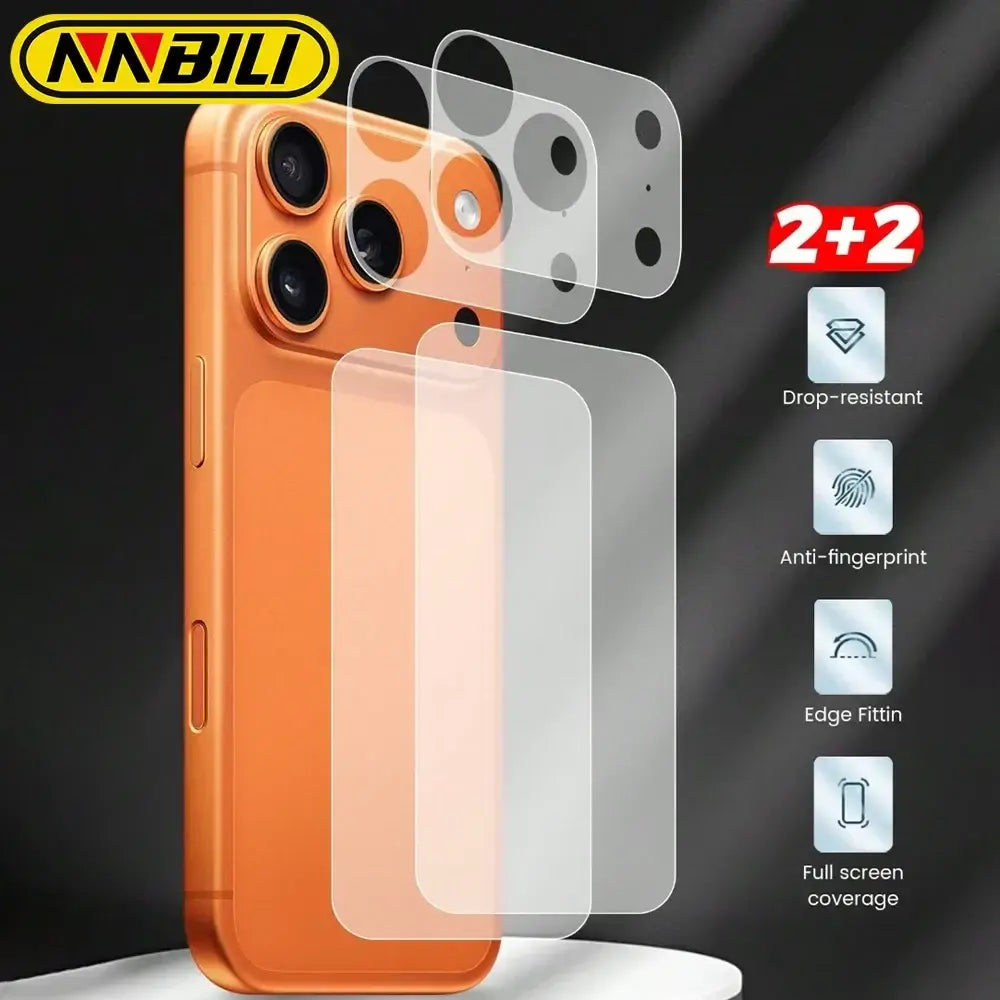 R&z - 2pcs/Set Matte Base Lens Film + Matte PET Back Film For IPhone 17 Pro Max/17 Pro/17 Phone Accessories Minimalist