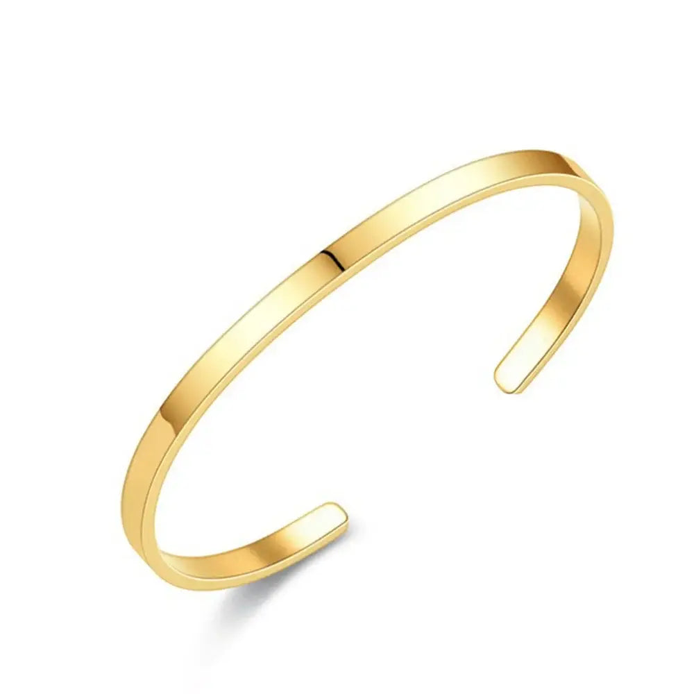 R&Z - 3mm Stainless Steel Cuff Bracelet - 4mm gold color