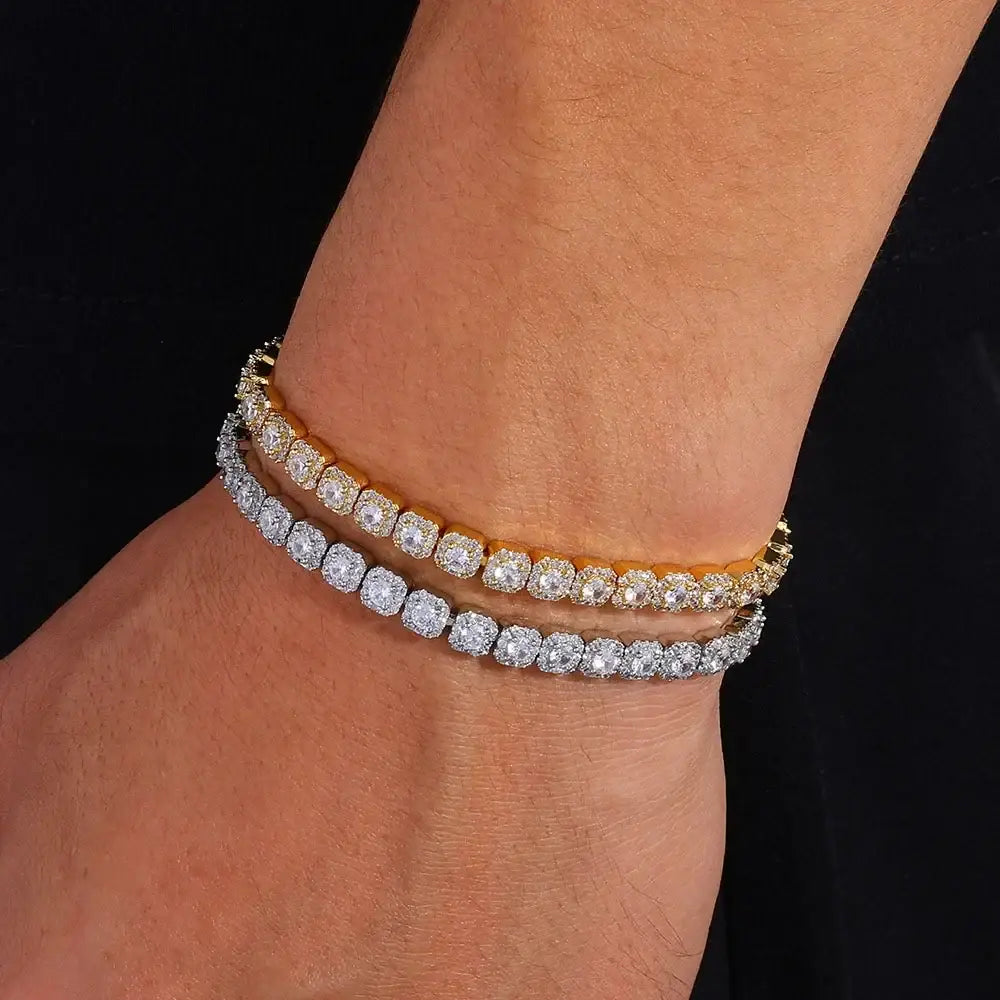R&Z - 3mm White Full Gold Rennis Bracelet