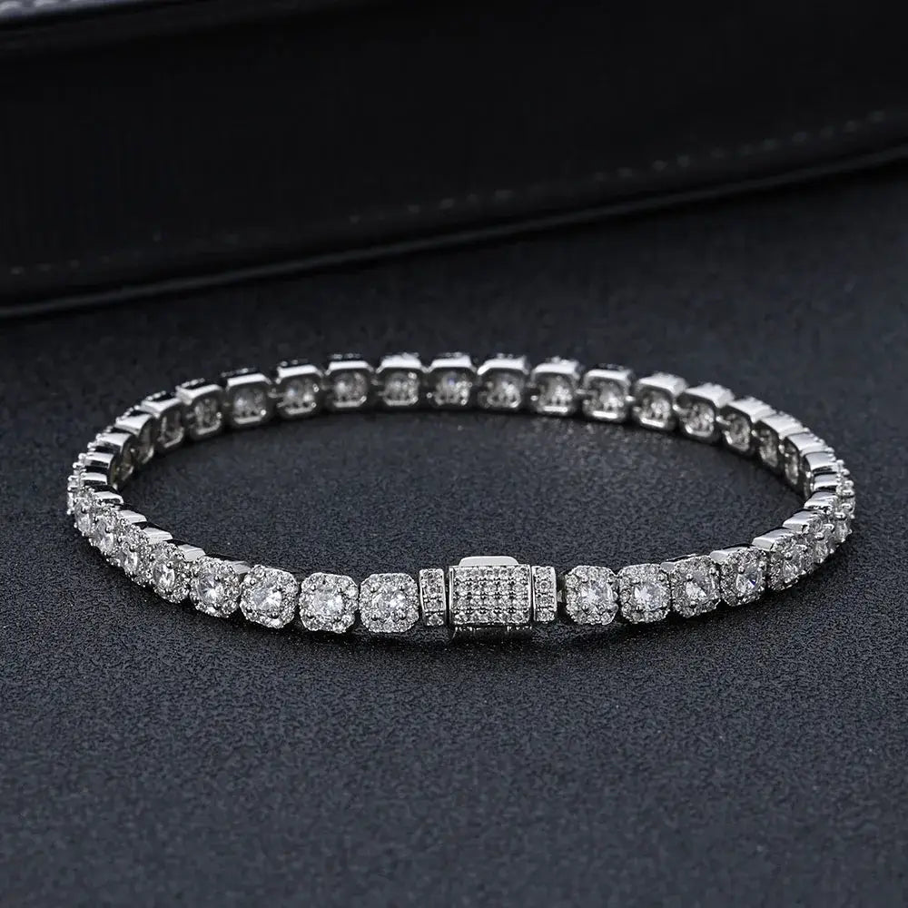 R&Z - 3mm White Full Gold Rennis Bracelet