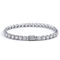 R&Z - 3mm White Full Gold Rennis Bracelet - Commonly / 7 inch 17.78cm / Silver Color