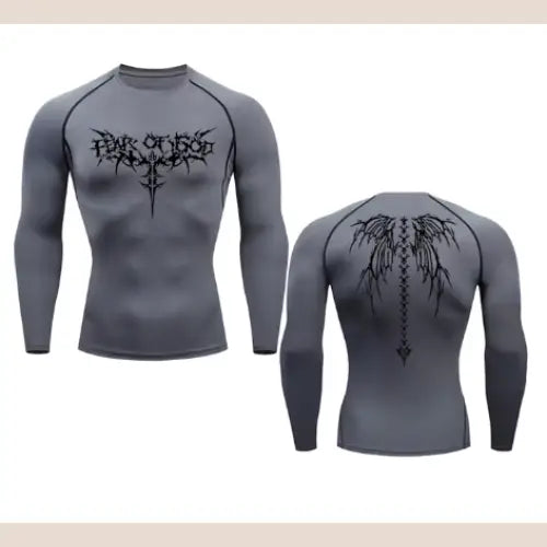 R&z - Anime Print Gym Sport Quick Dry Gym TShirts - 2GRAY / XL
