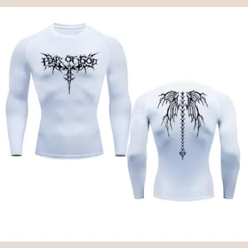 R&z - Anime Print Gym Sport Quick Dry Gym TShirts - 2WHITE / M