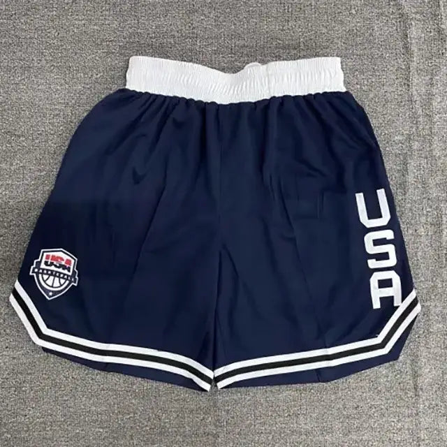 R&z - Basketball Running Shorts Men High Quality Social Elastic Waist - Sapphire Blue / 5XL(Weight 90-100KG)