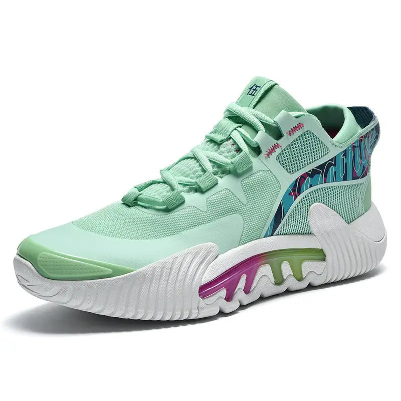 R&z - Basketball Shoes for Students - Sports Footwear - 7038 White Green / 43