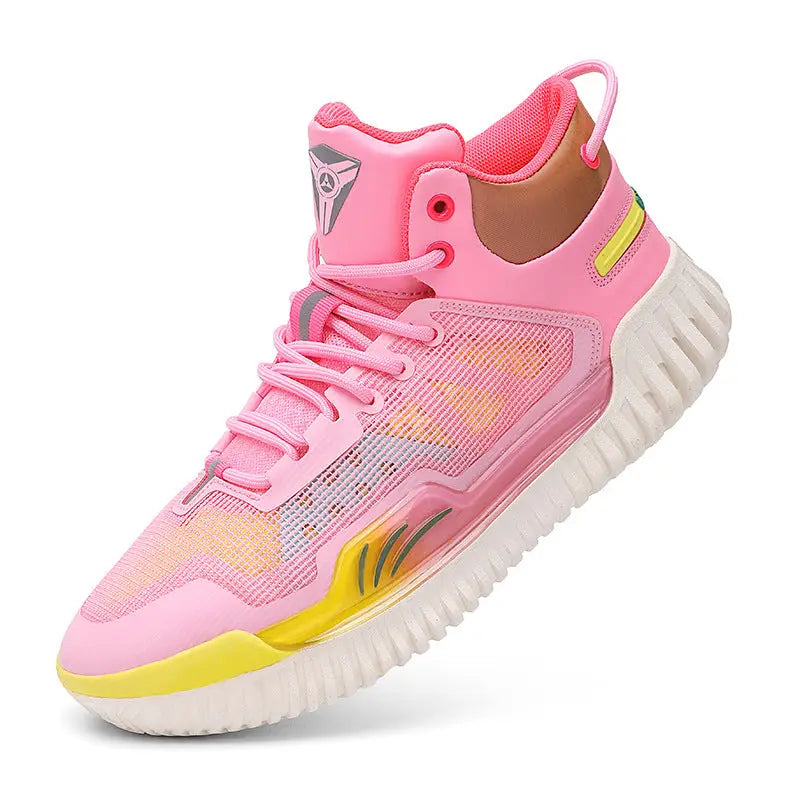R&z - Basketball Shoes for Students - Sports Footwear - Anti-Wu 3 Red and Pink / 36