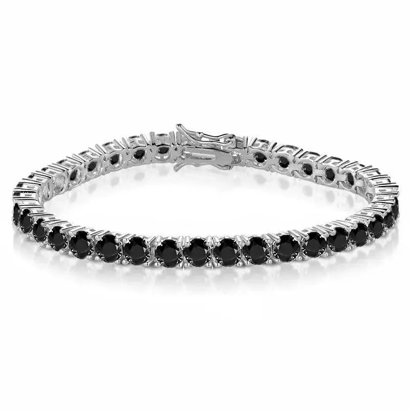 R&Z - Black Zircon Tennis Bracelet - black / 7.5inch