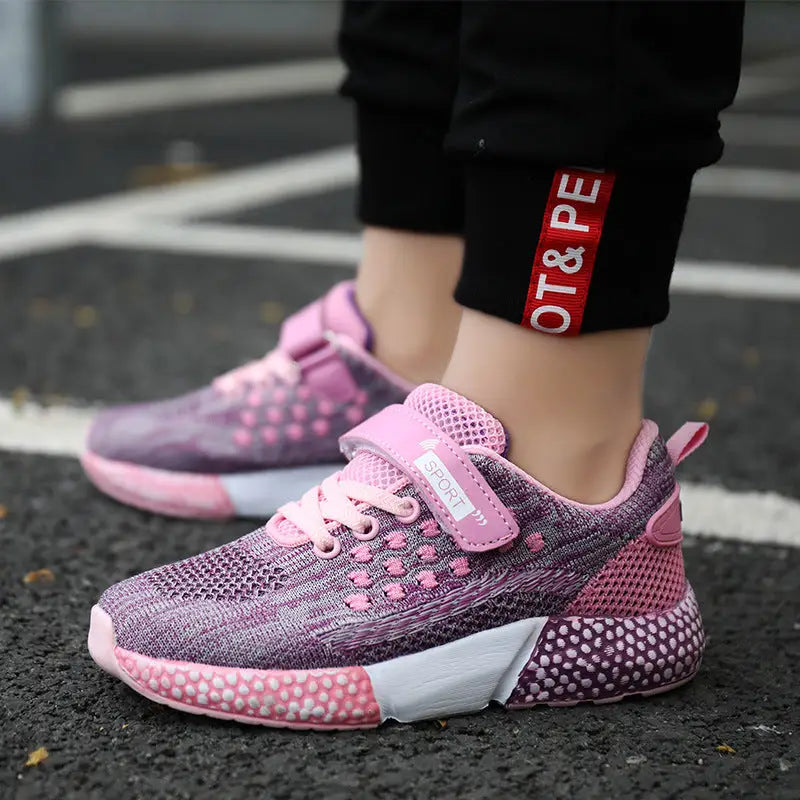 R&z - Boys’ Breathable Casual Shoes - Rose Red / 34
