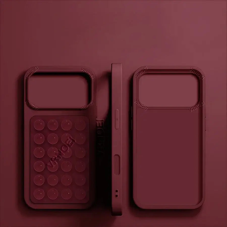 R&z - Bracket Phone Case For iPhone 16 15 11 12 13 14 17 Pro Max Plus AIR Cases Shockproof Cover Accessories - wine red
