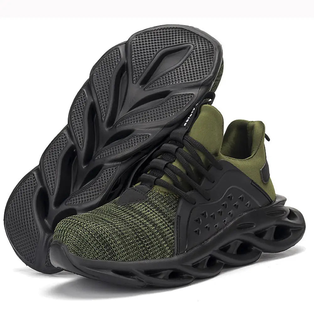 R&z - Breathable Safety Shoes - Protective Work Footwear - Green / 36
