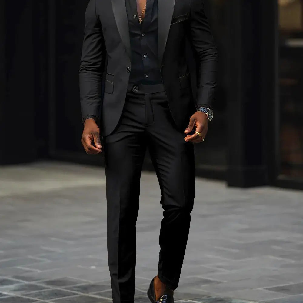 R&z - Business Casual Two-piece Comfortable and Breathable Slim-fit Side Slit Single - Dress Shirt