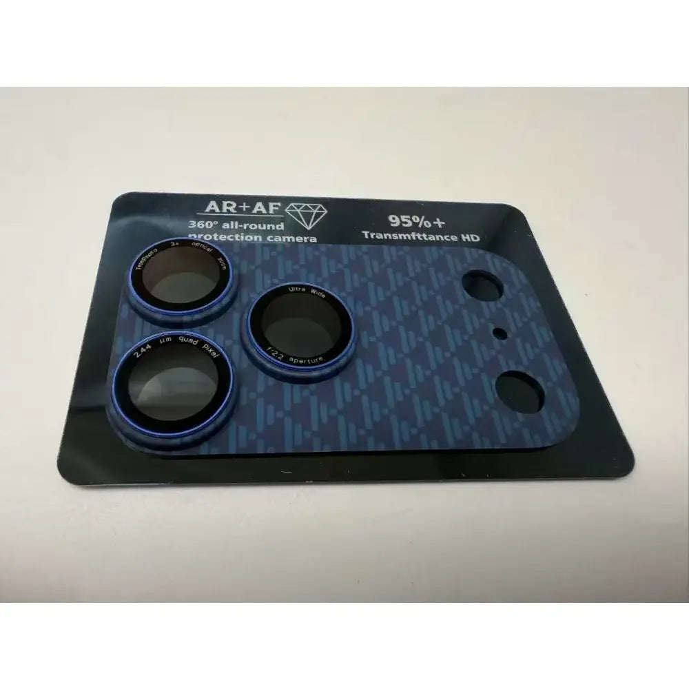 R&z - Carbon Fiber Full Camera Lens Protector Glass Cover for IPhone 17 Pro Max - iPhone 17 Pro / Blue - R&z