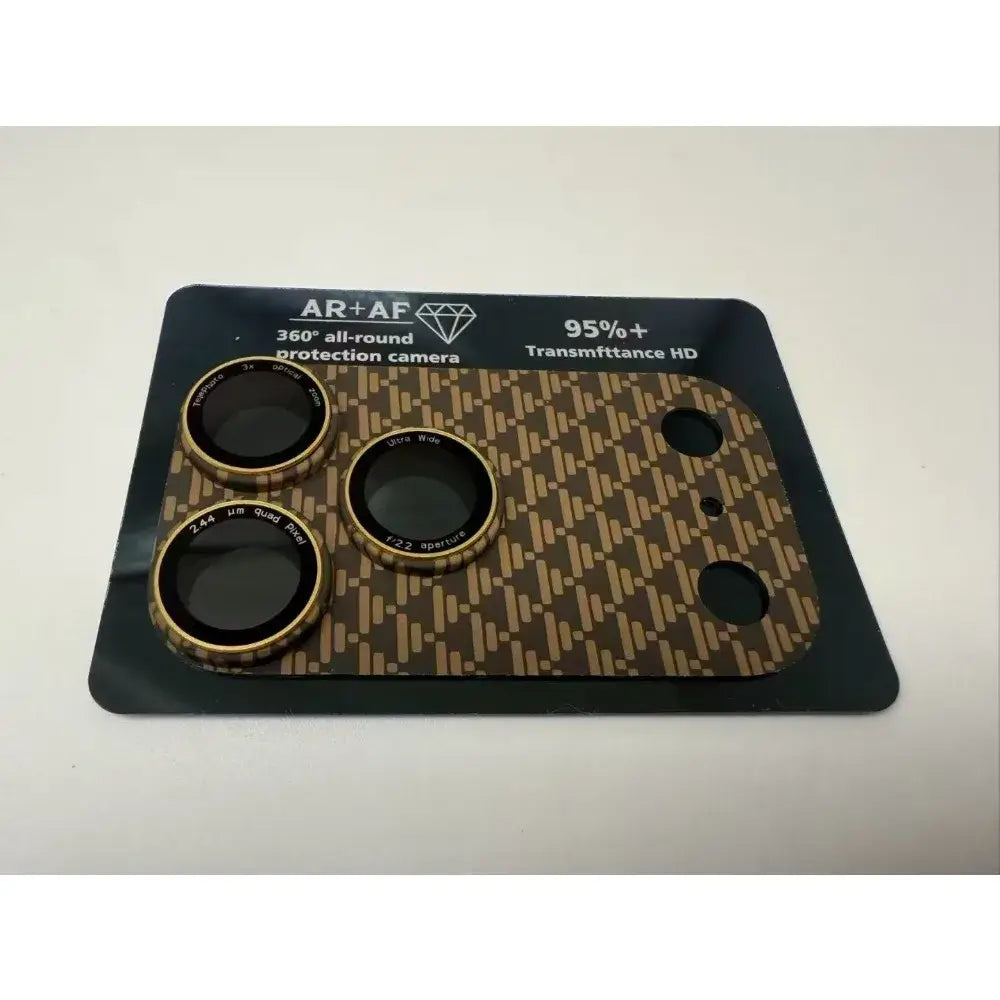 R&z - Carbon Fiber Full Camera Lens Protector Glass Cover for IPhone 17 Pro Max - iPhone 17 Pro Max / Gold - R&z