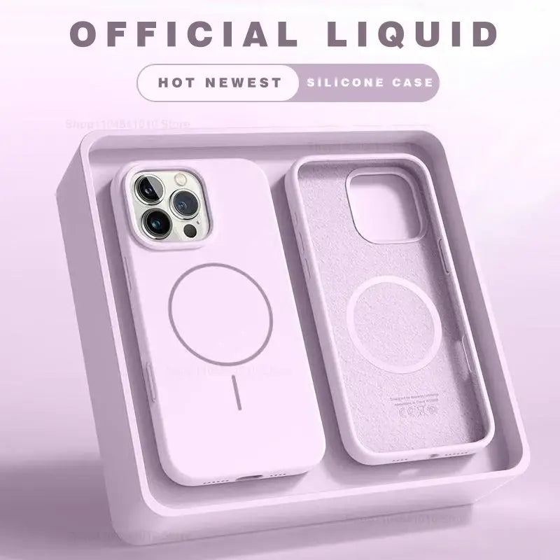 R&z - Case For iPhone 15 14 16 Plus 11 17 13 16 Pro Shockproof Silicone Cover Magsafe Wireless Charge Phone Accessories