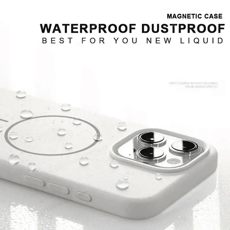 R&z - Case For iPhone 15 14 16 Plus 11 17 13 16 Pro Shockproof Silicone Cover Magsafe Wireless Charge Phone Accessories