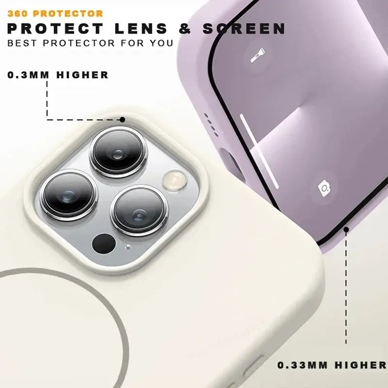 R&z - Case For iPhone 15 14 16 Plus 11 17 13 16 Pro Shockproof Silicone Cover Magsafe Wireless Charge Phone Accessories