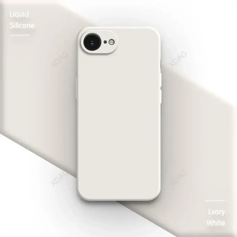 R&z - case iPhone 16E 16 Pro Max Plus 5G Plain Silicone Basic Classic Straight Edge Back Cover - Lvory White / iPhone