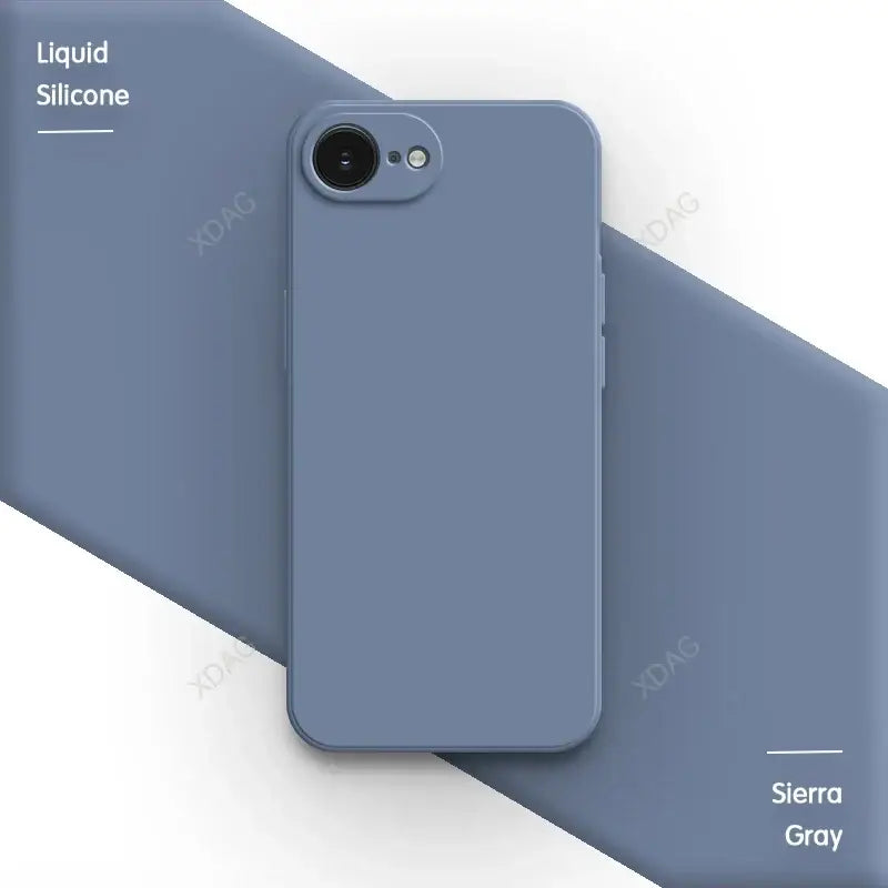R&z - case iPhone 16E 16 Pro Max Plus 5G Plain Silicone Basic Classic Straight Edge Back Cover - Sierra Gray / iPhone