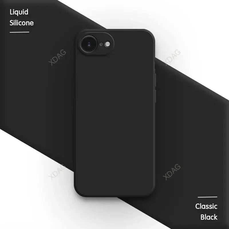 R&z - case iPhone 16E 16 Pro Max Plus 5G Plain Silicone Basic Classic Straight Edge Back Cover - Classic Black / iPhone