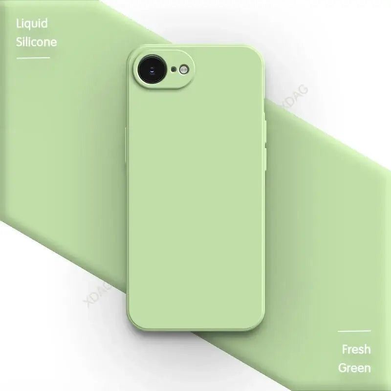 R&z - case iPhone 16E 16 Pro Max Plus 5G Plain Silicone Basic Classic Straight Edge Back Cover - Fresh Green / iPhone