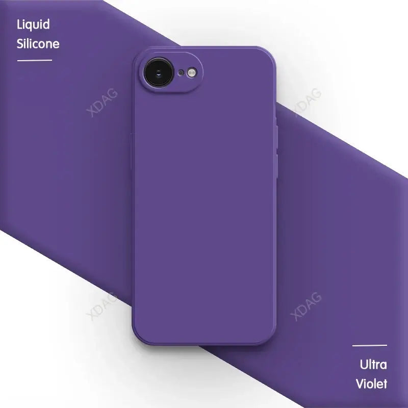 R&z - case iPhone 16E 16 Pro Max Plus 5G Plain Silicone Basic Classic Straight Edge Back Cover - Ultra Violet / iPhone