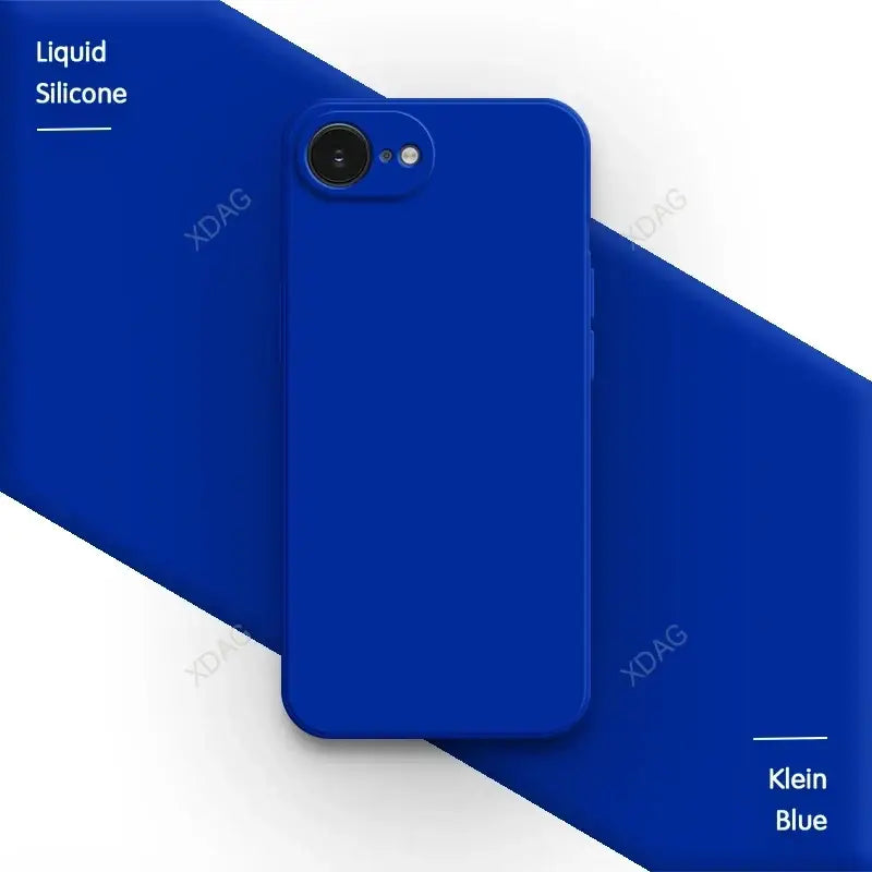R&z - case iPhone 16E 16 Pro Max Plus 5G Plain Silicone Basic Classic Straight Edge Back Cover - Klein Blue / iPhone