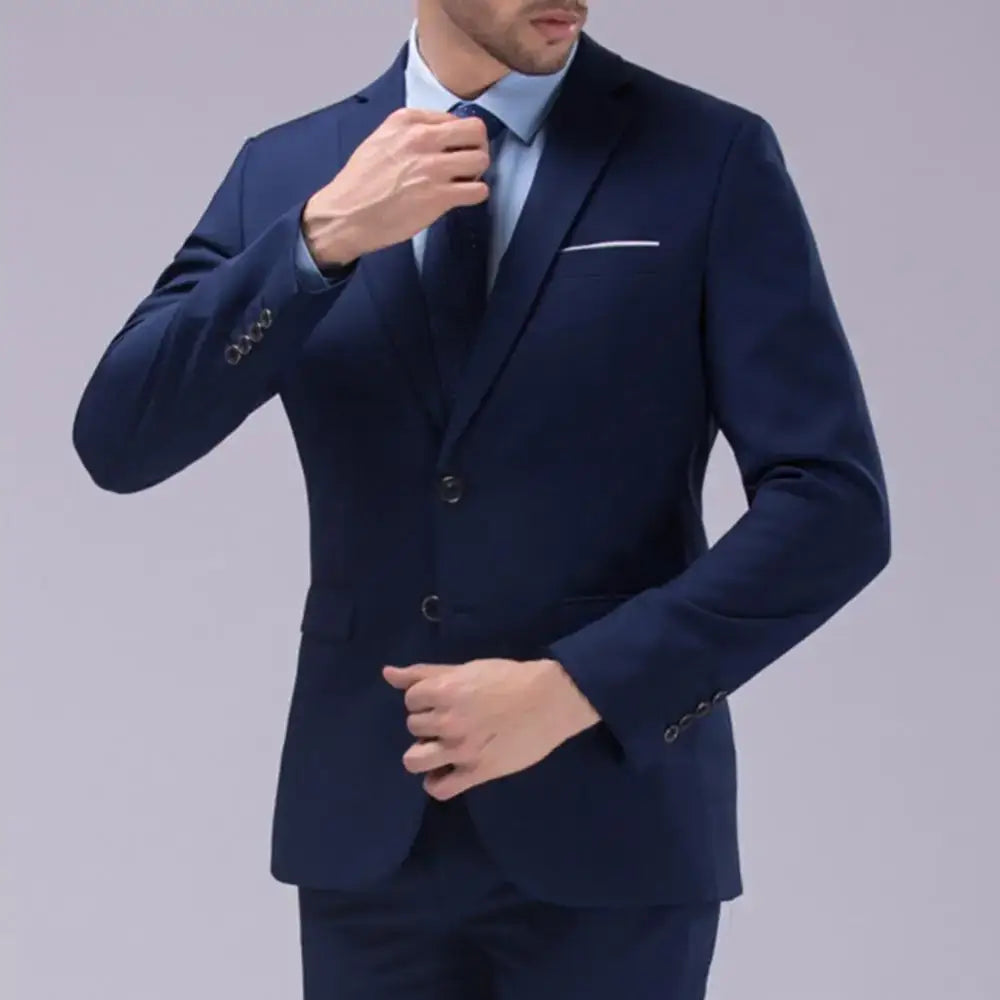 R&z - Casual Blazer Formal Suit Set Groom Wedding Gown Blazers Pants Set - Executive Business Wear